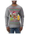 Arriba Abajo Al Centro Pa'Dentro Cheers to Health Salud Ugly Christmas Sweater Mens Long Sleeve Shirt