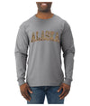 Alaska  Camo Fill Orange Outline Sweater, Unisex Mens Long Sleeve Shirt
