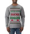 This Ugly Sweater Sucks But I Swallow Ugly Christmas Sweater Mens Long Sleeve Shirt