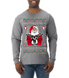 Try That In A Small Town Christmas Ugly Christmas Sweater Mens Long Sleeve Shirt