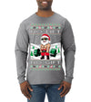 No Lift No Gift Fitness Workout Santa Ugly Christmas Sweater Mens Long Sleeve Shirt