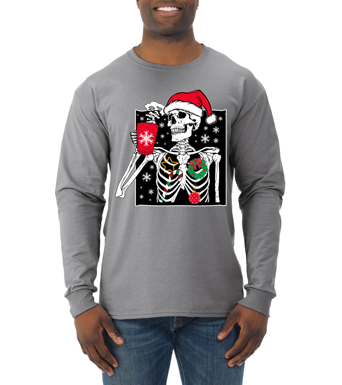 When You're Dead Inside But It's Christmas Christmas Mens Long Sleeve Shirt