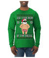 Ask Your Mom If I'm Real Funny, Funny Dirty Inappropriate Censored Santa Claus Ugly Christmas Sweater Mens Long Sleeve Shirt