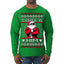 Santa Is Him Funny Gen Z Viral Meme Shades Slang Ugly Christmas Sweater Mens Long Sleeve Shirt