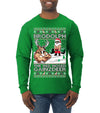 Brodolph Santa Working Out Gym the Red Nosed Gainzdeer Ugly Christmas Sweater Mens Long Sleeve Shirt