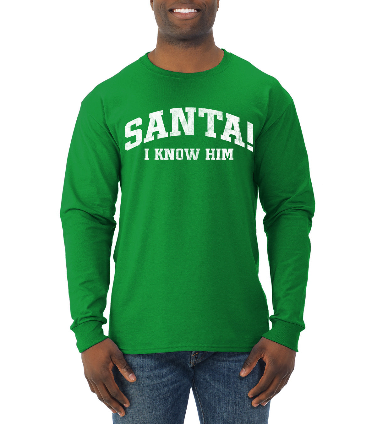 Vintage Movie Quote Santa! I Know Him Christmas Mens Long Sleeve Shirt
