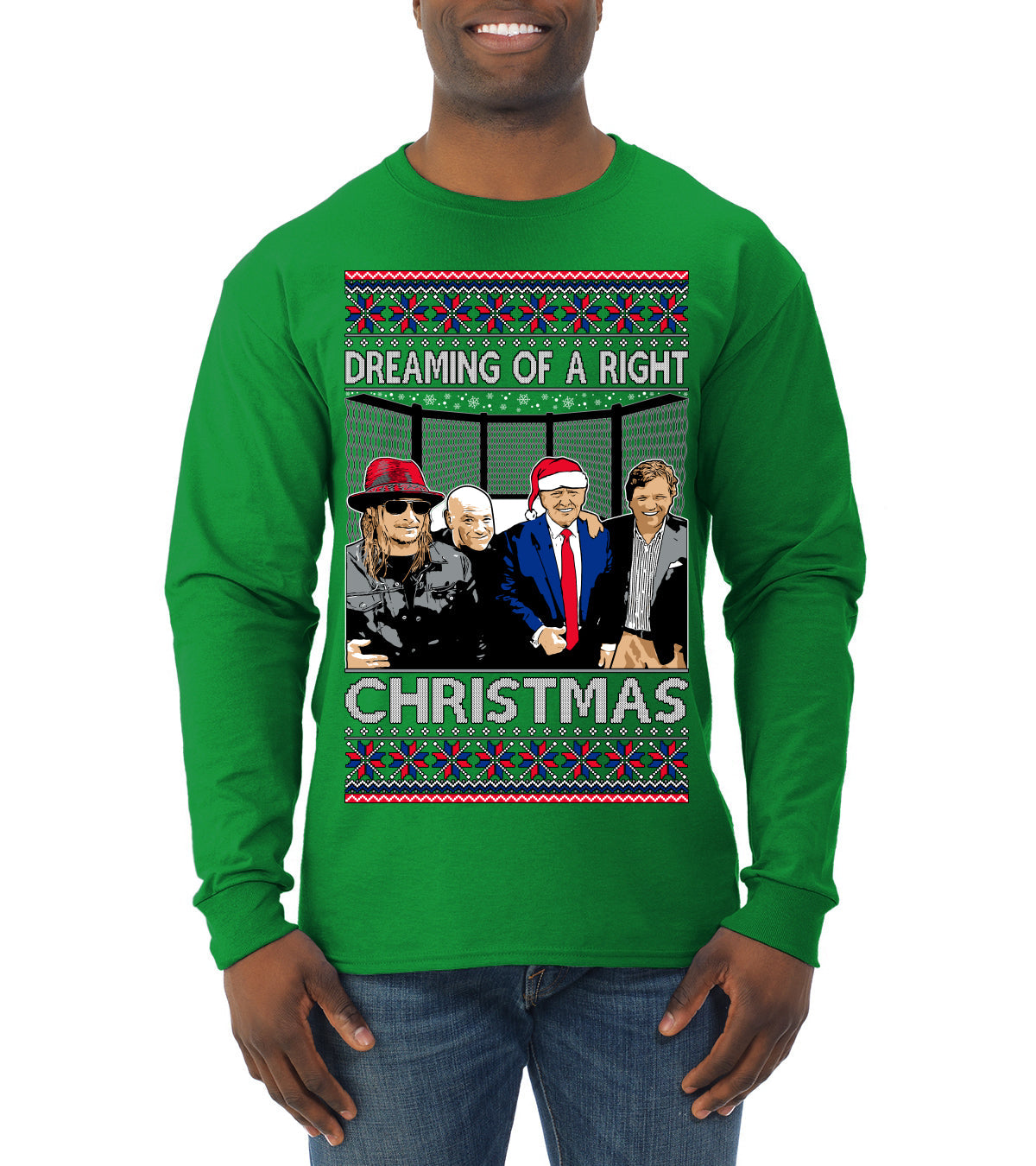 Dreaming of a right christmas conservative crew  Ugly Christmas Sweater Mens Long Sleeve Shirt