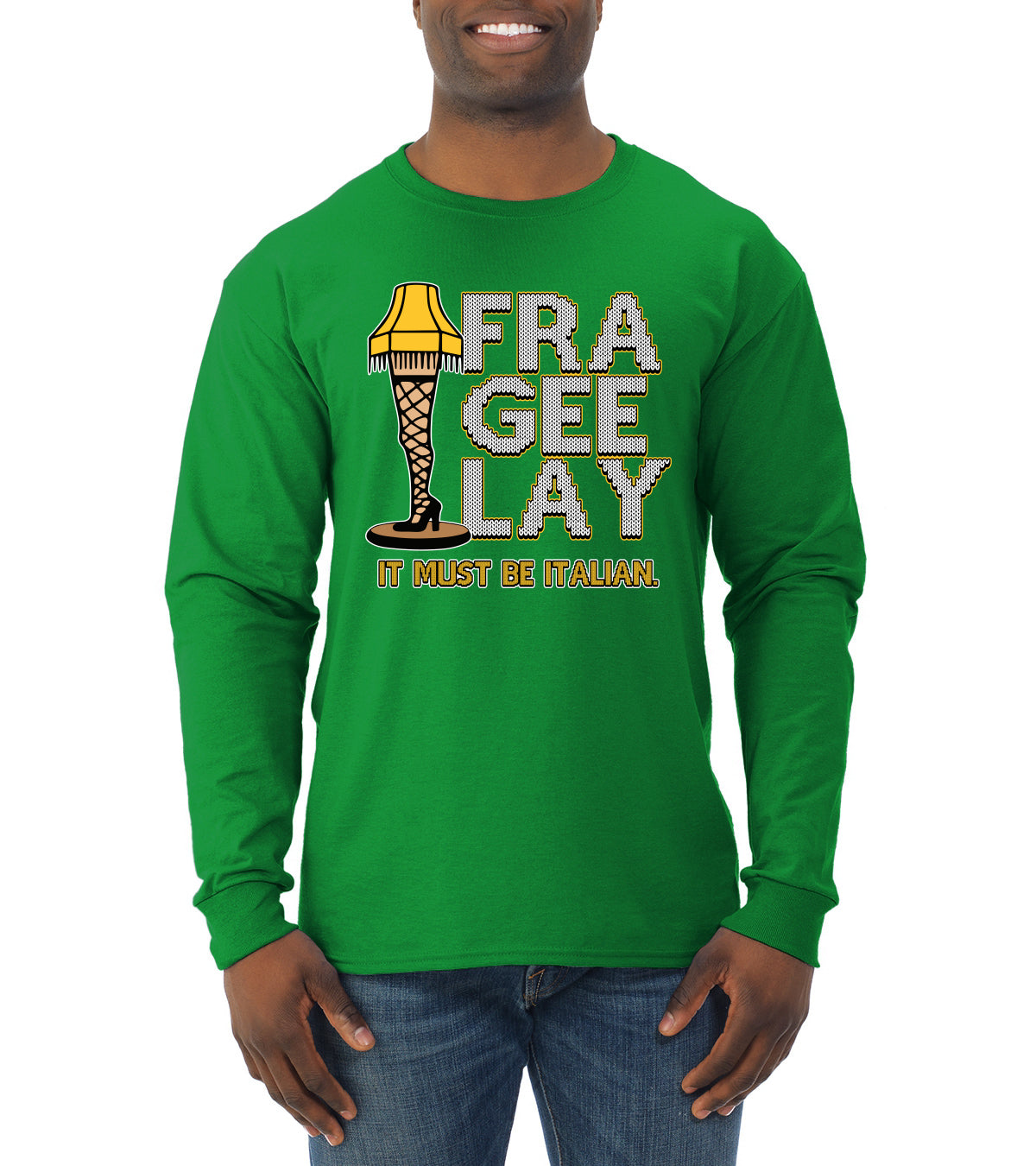 FRA-GEE-LAY Leg Lamp Story Christmas Mens Long Sleeve Shirt