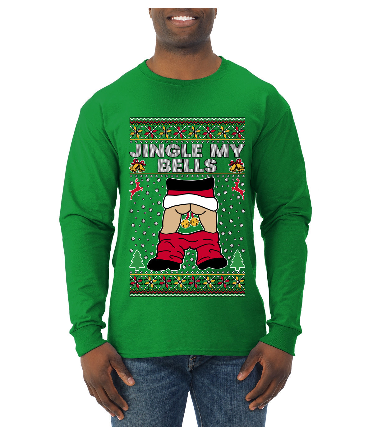 Jingle My Bells, Ugly Christmas Sweater Mens Long Sleeve Shirt