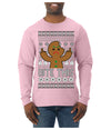 Bite This, Funny Gingerbread Cookie Offensive Inappropriate Middle Finger, F U Ginger Bread Dirty Novelty Xmas Ugly Christmas Sweater Mens Long Sleeve Shirt