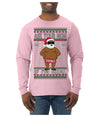 Ask Your Mom If I'm Real Funny Black Santa Claus Censored Ugly Christmas Sweater Mens Long Sleeve Shirt