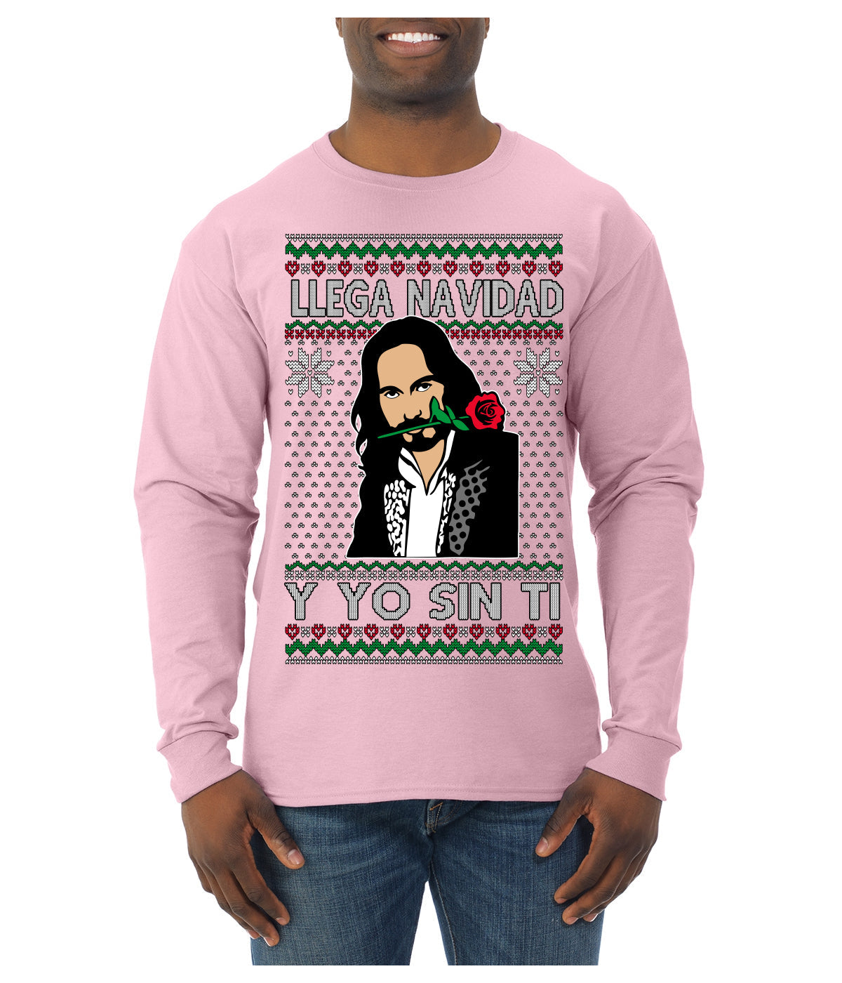 Llega Navidad Y Yo Sin Ti Christmas Is Coming Marco Ugly Christmas Sweater Mens Long Sleeve Shirt
