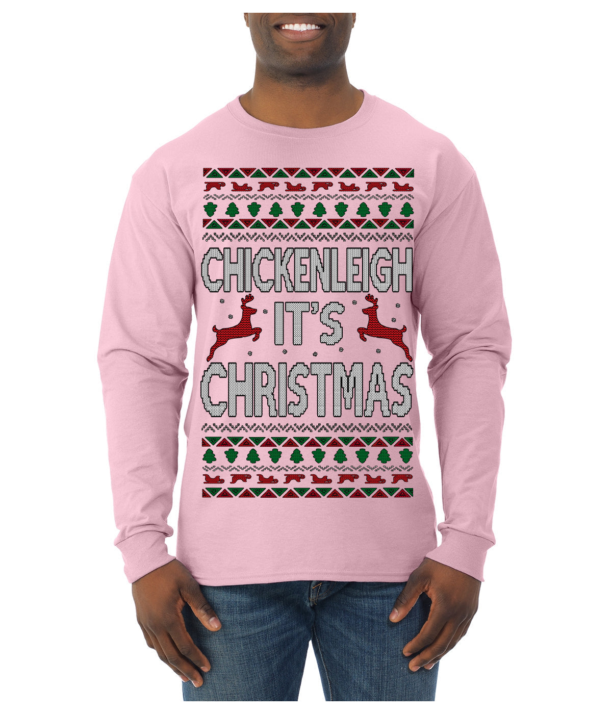 Chickenleigh It's Christmas Funny Viral Trending Meme Ugly Christmas Sweater Mens Long Sleeve Shirt