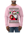 You Ain't Getting Shit Funny Santa Claus Ugly Christmas Sweater Mens Long Sleeve Shirt