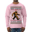Merry Christmas Ya Filthy Humans Funny Sasquatch Bigfoot Ugly Christmas Sweater Mens Long Sleeve Shirt