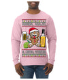 Arriba Abajo Al Centro Pa'Dentro Cheers to Health Salud Ugly Christmas Sweater Mens Long Sleeve Shirt