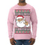 Santa Knows You've Been a Dumb Bitch Funny Vulgar Dirty Ugly Christmas Sweater Mens Long Sleeve Shirt