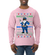 Santa Backs The Blue Pro Police Santa Claus Ugly Christmas Sweater Mens Long Sleeve Shirt
