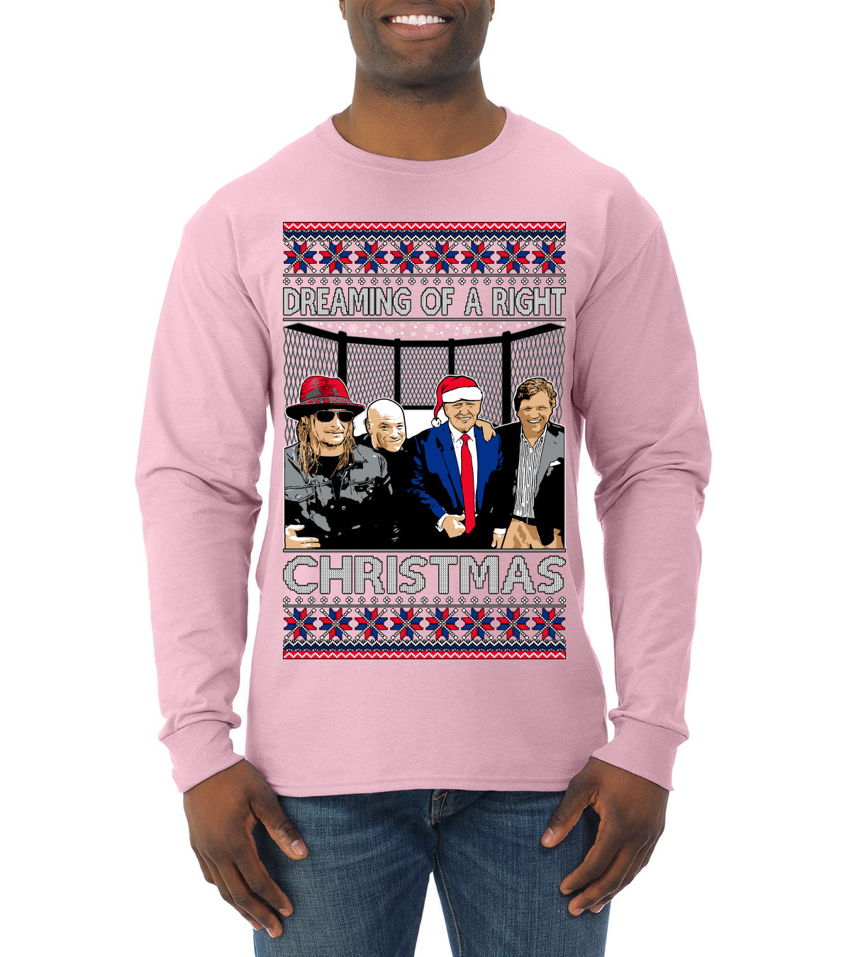Dreaming of a right christmas conservative crew  Ugly Christmas Sweater Mens Long Sleeve Shirt
