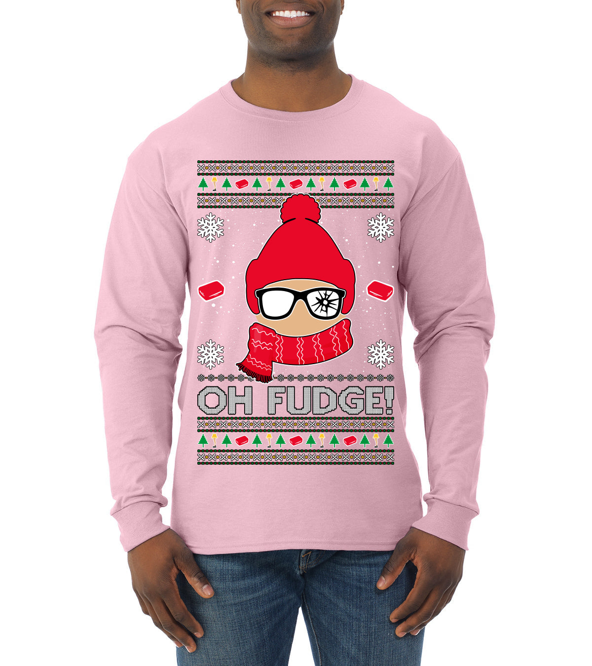 Oh Fudge Funny Story Ugly Christmas Sweater Mens Long Sleeve Shirt