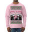 Daddy's Home Pink Suit, I'll Be Home for Christmas | Funny Santa Clause President Donald Trump Ugly Christmas Sweater Mens Long Sleeve Shirt