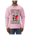 When I Think About You I Touch My Elf, Ugly Christmas Sweater Mens Long Sleeve Shirt