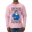 Santa Stands On Christmas, Ugly Christmas Sweater Mens Long Sleeve Shirt
