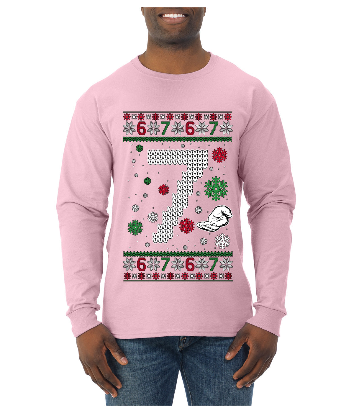 Christmas 7 Meme, Ugly Christmas Sweater Unisex Mens Long Sleeve Shirt