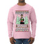 Finding My Happy Holiday, Ugly Christmas Sweater Mens Long Sleeve Shirt