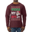 Where my Hos At Santa Funny Ugly Christmas Sweater Mens Long Sleeve Shirt