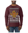 Bite This, Funny Gingerbread Cookie Offensive Inappropriate Middle Finger, F U Ginger Bread Dirty Novelty Xmas Ugly Christmas Sweater Mens Long Sleeve Shirt