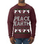 Peace On Earth Funny Xmas Cute Pink Angel Cross Ugly Christmas Sweater Mens Long Sleeve Shirt