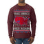 Make America Red Again USA Map Trump 2024 MAGA Ugly Christmas Sweater Mens Long Sleeve Shirt