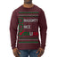 Naughty Nice Italian Funny Italians Italy Colors Ugly Christmas Sweater Mens Long Sleeve Shirt