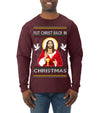 Put Christ Back In Christmas Ugly Christmas Sweater Mens Long Sleeve Shirt