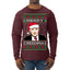 Merry Creedmas Office Humor TV  Ugly Christmas Sweater Mens Long Sleeve Shirt