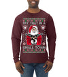 Try That In A Small Town Christmas Ugly Christmas Sweater Mens Long Sleeve Shirt