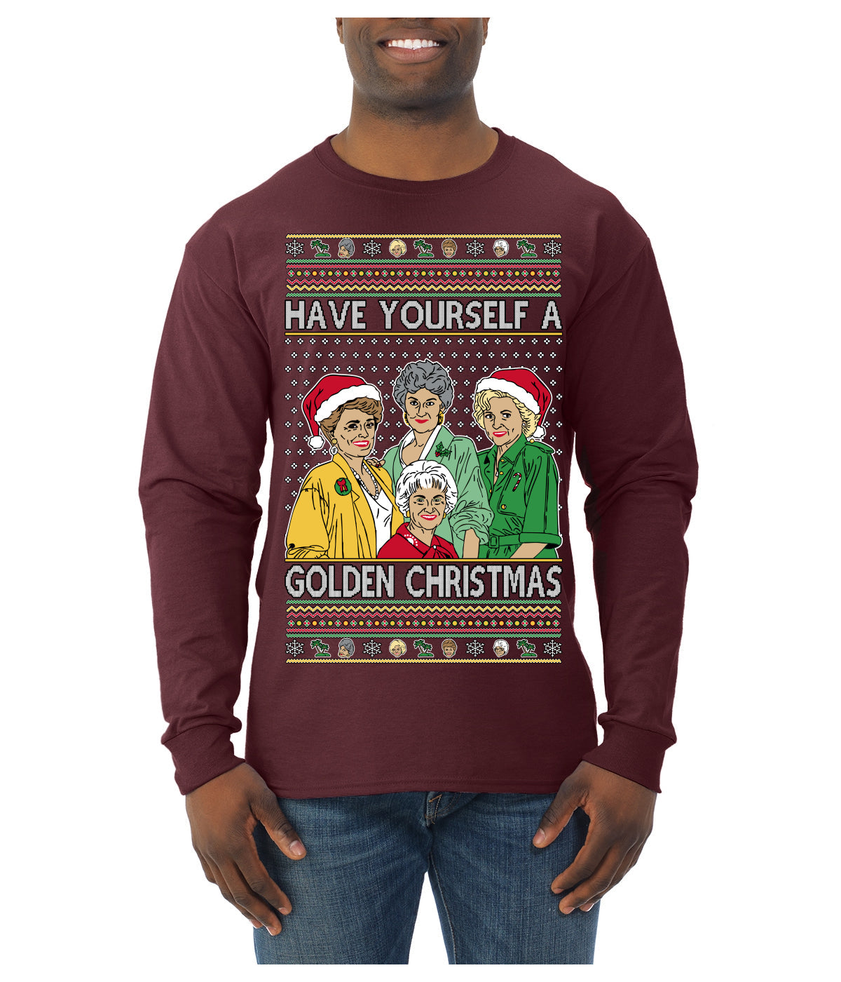 Have Yourself a Golden Christmas Classic TV Show Ugly Christmas Sweater Mens Long Sleeve Shirt