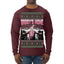 Daddy's Home Pink Suit, I'll Be Home for Christmas | Funny Santa Clause President Donald Trump Ugly Christmas Sweater Mens Long Sleeve Shirt