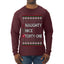 Naughty Nice 41, Simple List, Ugly Christmas Unisex Sweater, Funny Meme, Ugly Christmas Sweater Mens Long Sleeve Shirt