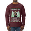 Finding My Happy Holiday, Ugly Christmas Sweater Mens Long Sleeve Shirt