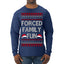 Forced Family Fun, Xmas Holiday Funny Ugly Christmas Sweater Mens Long Sleeve Shirt