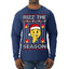 Rizz the Season Viral Internet Fire Emoji Face Meme Ugly Christmas Sweater Mens Long Sleeve Shirt