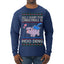 All I Want for Christmas is Moo Deng Cute Pygmy Hippo Ugly Christmas Sweater Mens Long Sleeve Shirt