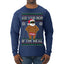 Ask Your Mom If I'm Real Funny Black Santa Claus Censored Ugly Christmas Sweater Mens Long Sleeve Shirt
