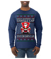 What Happens on Santa's Lap Stays on Santa's Lap, Funny Dirty X Rated Naughty Ugly Christmas Sweater Mens Long Sleeve Shirt