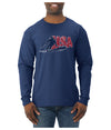USA Winter Team Sports Fan Collection | USA Skier Sweater, Unisex Mens Long Sleeve Shirt