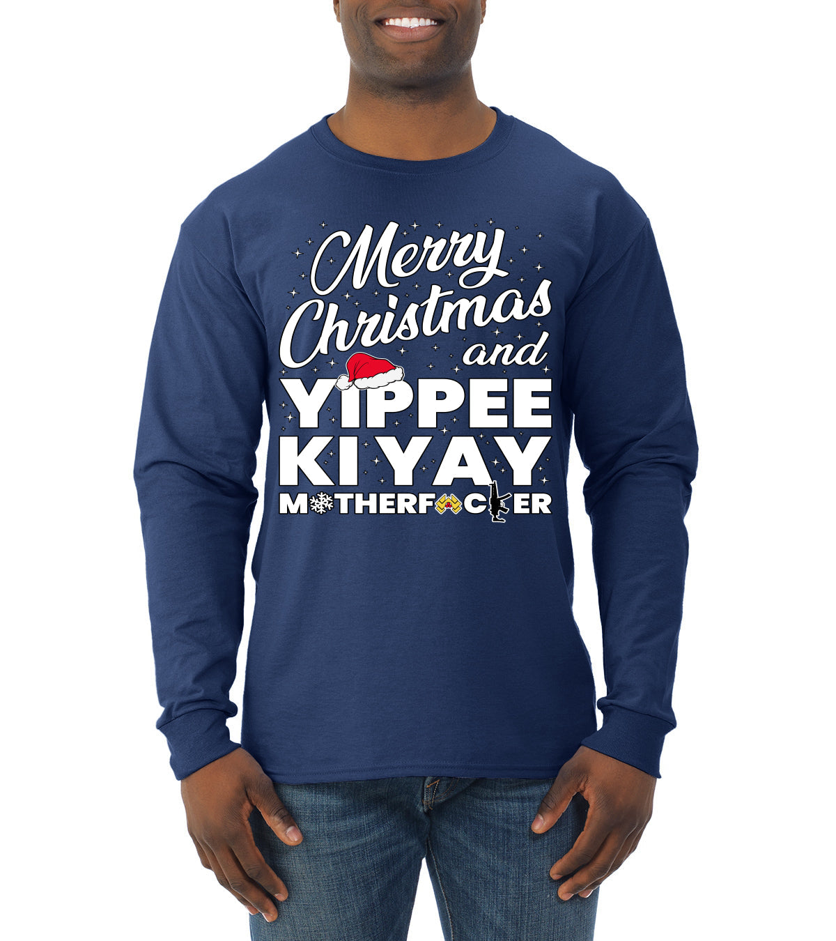 Merry Christmas and Yippee Ki Yay MOFO Christmas Mens Long Sleeve Shirt