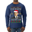 Harvey Hit This Button I Call Santa Specter TV Show Parody Ugly Christmas Sweater Mens Long Sleeve Shirt