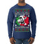 Jing a Di Jing Dominick the Italian Christmas Donkey Ugly Christmas Sweater Mens Long Sleeve Shirt